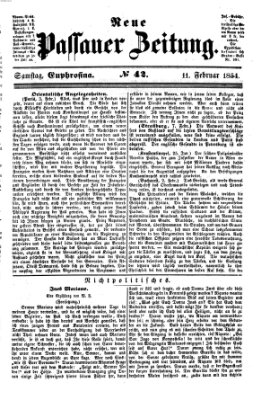 Neue Passauer Zeitung (Passauer Zeitung) Samstag 11. Februar 1854