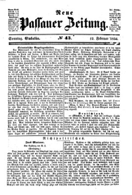 Neue Passauer Zeitung (Passauer Zeitung) Sonntag 12. Februar 1854