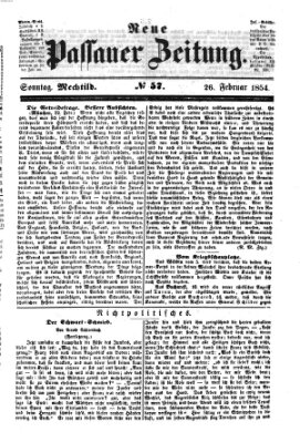 Neue Passauer Zeitung (Passauer Zeitung) Sonntag 26. Februar 1854