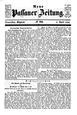 Neue Passauer Zeitung (Passauer Zeitung) Donnerstag 6. April 1854