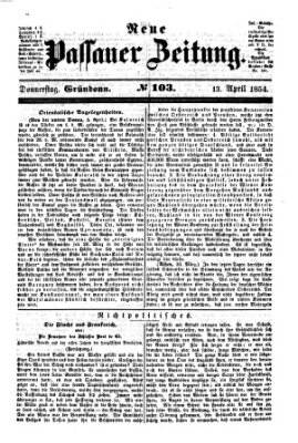 Neue Passauer Zeitung (Passauer Zeitung) Donnerstag 13. April 1854