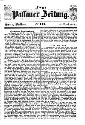 Neue Passauer Zeitung (Passauer Zeitung) Sonntag 23. April 1854