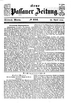 Neue Passauer Zeitung (Passauer Zeitung) Mittwoch 26. April 1854