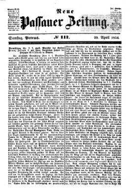 Neue Passauer Zeitung (Passauer Zeitung) Samstag 29. April 1854