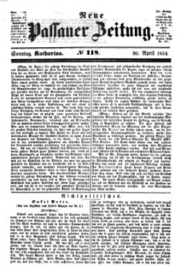 Neue Passauer Zeitung (Passauer Zeitung) Sonntag 30. April 1854