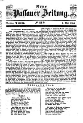 Neue Passauer Zeitung (Passauer Zeitung) Montag 1. Mai 1854