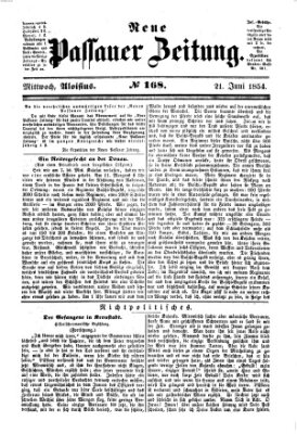 Neue Passauer Zeitung (Passauer Zeitung) Mittwoch 21. Juni 1854