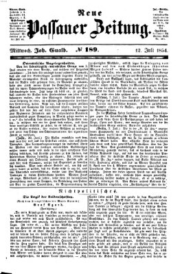 Neue Passauer Zeitung (Passauer Zeitung) Mittwoch 12. Juli 1854