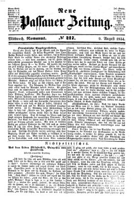 Neue Passauer Zeitung (Passauer Zeitung) Mittwoch 9. August 1854