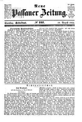 Neue Passauer Zeitung (Passauer Zeitung) Samstag 19. August 1854