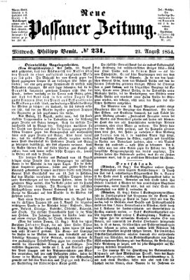 Neue Passauer Zeitung (Passauer Zeitung) Mittwoch 23. August 1854