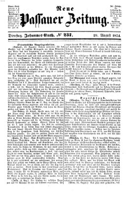 Neue Passauer Zeitung (Passauer Zeitung) Dienstag 29. August 1854