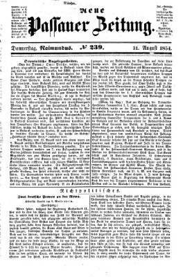 Neue Passauer Zeitung (Passauer Zeitung) Donnerstag 31. August 1854