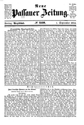 Neue Passauer Zeitung (Passauer Zeitung) Freitag 1. September 1854