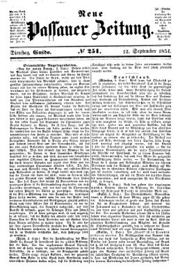 Neue Passauer Zeitung (Passauer Zeitung) Dienstag 12. September 1854