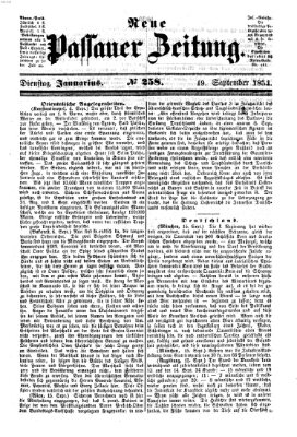 Neue Passauer Zeitung (Passauer Zeitung) Dienstag 19. September 1854