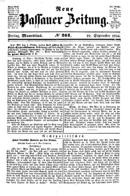 Neue Passauer Zeitung (Passauer Zeitung) Freitag 22. September 1854