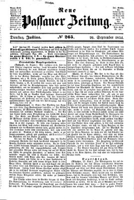 Neue Passauer Zeitung (Passauer Zeitung) Dienstag 26. September 1854