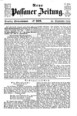 Neue Passauer Zeitung (Passauer Zeitung) Samstag 30. September 1854