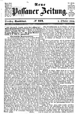 Neue Passauer Zeitung (Passauer Zeitung) Dienstag 3. Oktober 1854