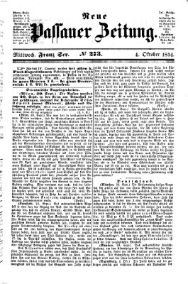 Neue Passauer Zeitung (Passauer Zeitung) Mittwoch 4. Oktober 1854