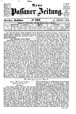 Neue Passauer Zeitung (Passauer Zeitung) Samstag 14. Oktober 1854