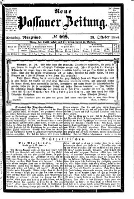 Neue Passauer Zeitung (Passauer Zeitung) Sonntag 29. Oktober 1854