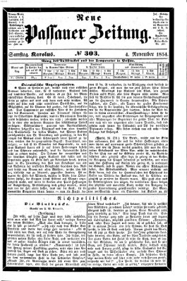 Neue Passauer Zeitung (Passauer Zeitung) Samstag 4. November 1854