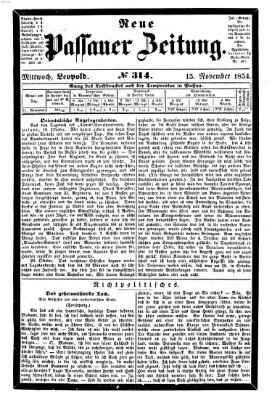 Neue Passauer Zeitung (Passauer Zeitung) Mittwoch 15. November 1854