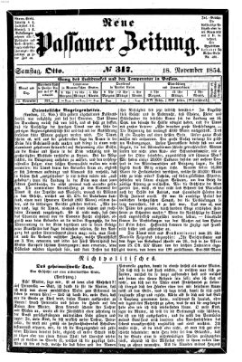 Neue Passauer Zeitung (Passauer Zeitung) Samstag 18. November 1854