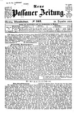 Neue Passauer Zeitung (Passauer Zeitung) Montag 18. Dezember 1854