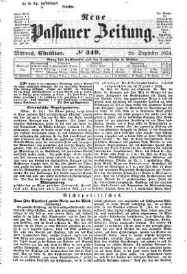 Neue Passauer Zeitung (Passauer Zeitung) Mittwoch 20. Dezember 1854