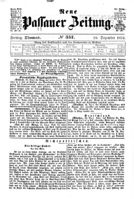 Neue Passauer Zeitung (Passauer Zeitung) Freitag 29. Dezember 1854