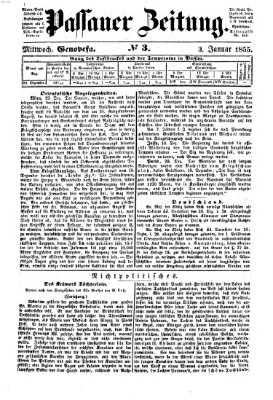 Passauer Zeitung Mittwoch 3. Januar 1855