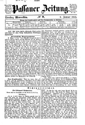 Passauer Zeitung Dienstag 9. Januar 1855