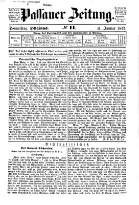 Passauer Zeitung Donnerstag 11. Januar 1855