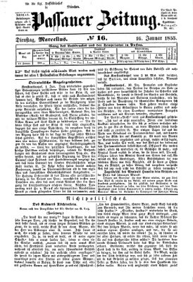 Passauer Zeitung Dienstag 16. Januar 1855