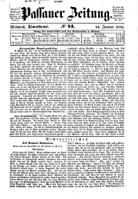 Passauer Zeitung Mittwoch 24. Januar 1855