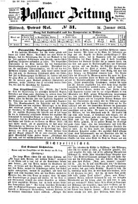 Passauer Zeitung Mittwoch 31. Januar 1855