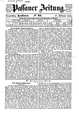 Passauer Zeitung Donnerstag 15. Februar 1855