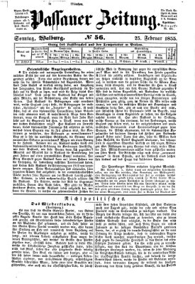 Passauer Zeitung Sonntag 25. Februar 1855