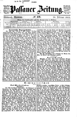 Passauer Zeitung Mittwoch 28. Februar 1855