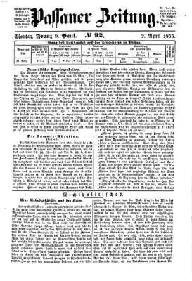 Passauer Zeitung Montag 2. April 1855