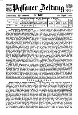 Passauer Zeitung Donnerstag 19. April 1855