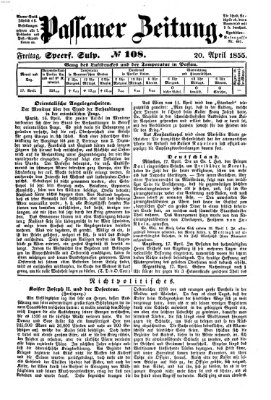 Passauer Zeitung Freitag 20. April 1855