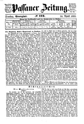 Passauer Zeitung Dienstag 24. April 1855