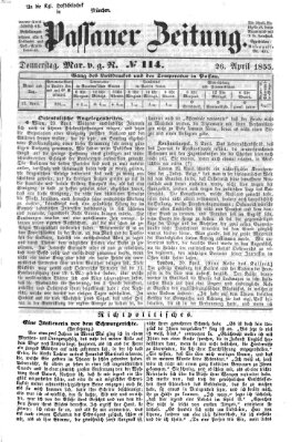 Passauer Zeitung Donnerstag 26. April 1855