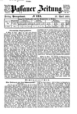 Passauer Zeitung Freitag 27. April 1855