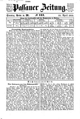 Passauer Zeitung Sonntag 29. April 1855