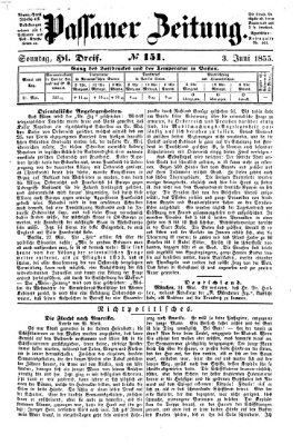 Passauer Zeitung Sonntag 3. Juni 1855